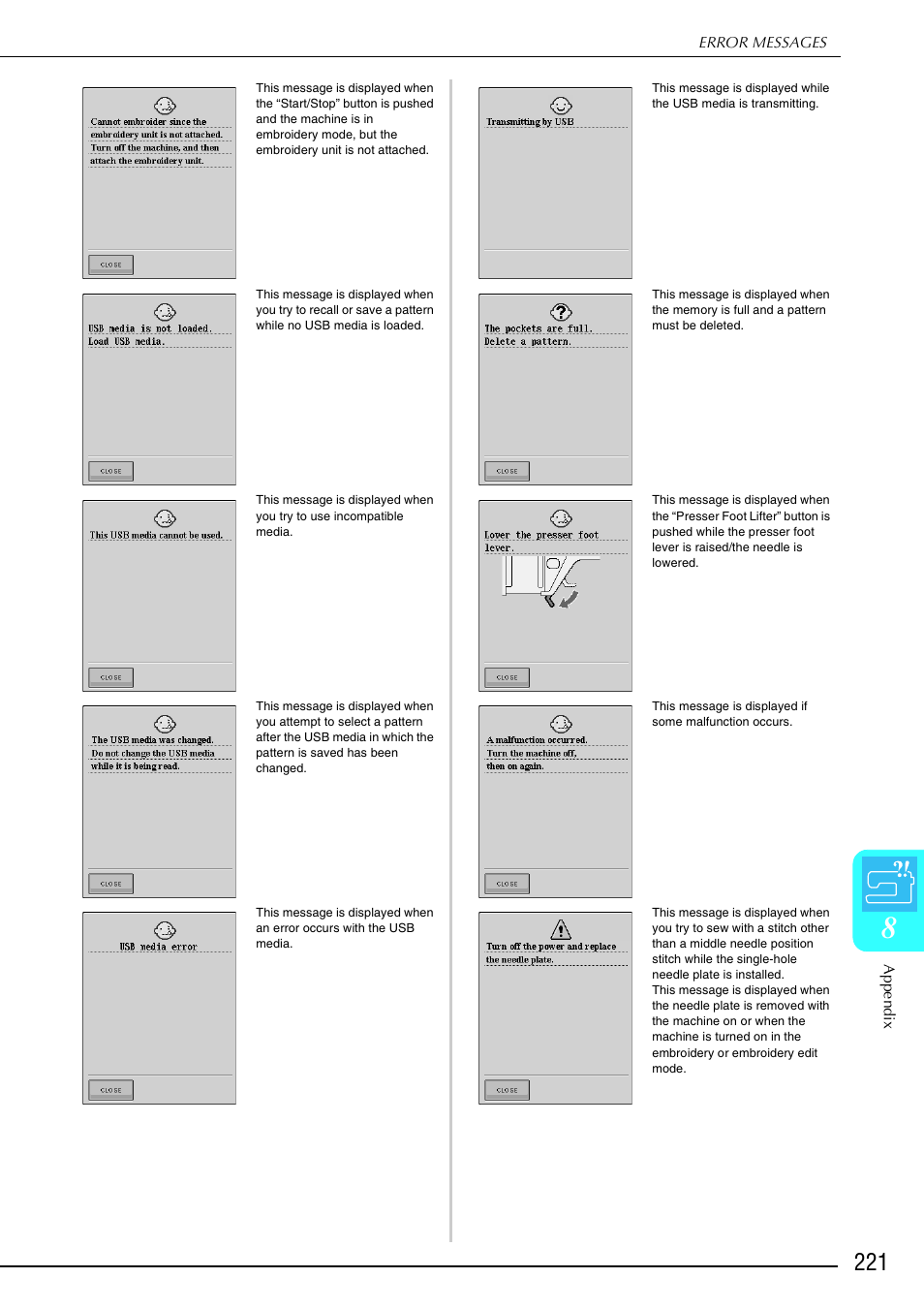 Brother 882-S90/S91 User Manual | Page 232 / 249