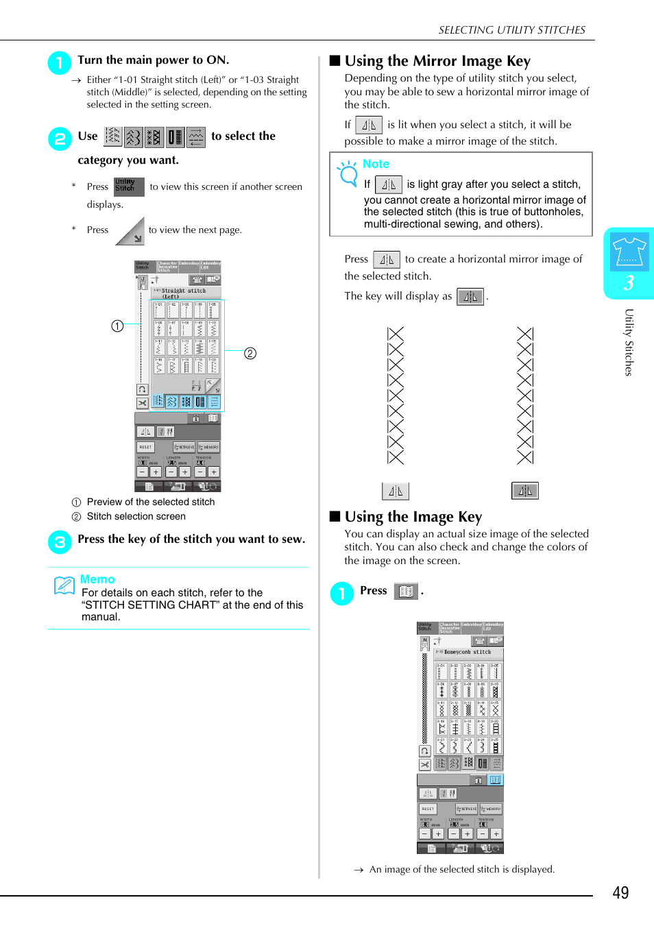Using the mirror image key, Using the image key | Brother 882-S90/S91 User Manual | Page 60 / 249