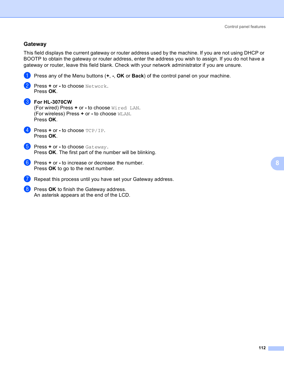 Gateway | Brother HL 3070CW User Manual | Page 122 / 211