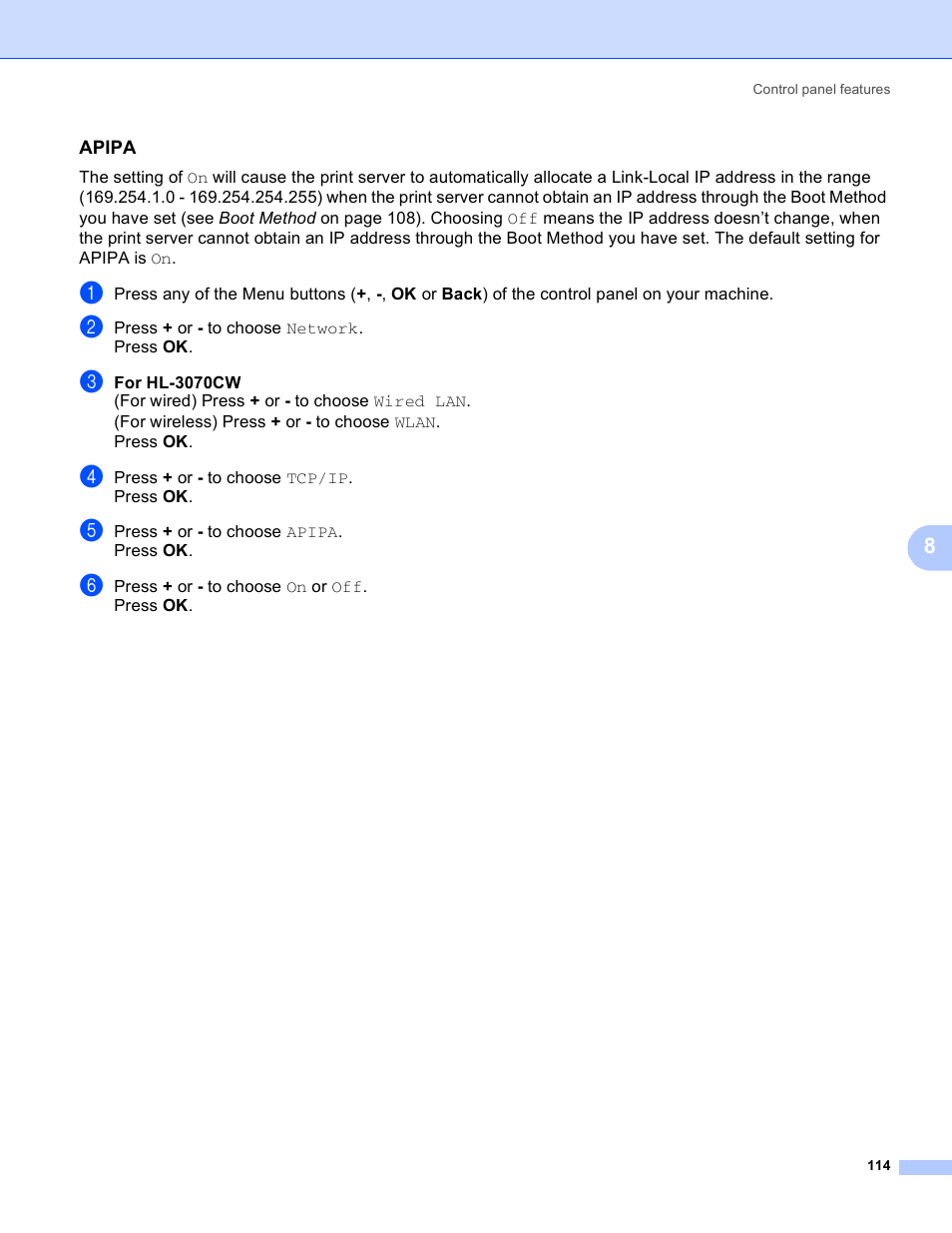 Apipa | Brother HL 3070CW User Manual | Page 124 / 211