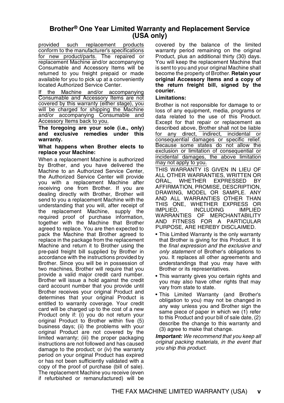Brother | Brother FAX-565 User Manual | Page 7 / 148