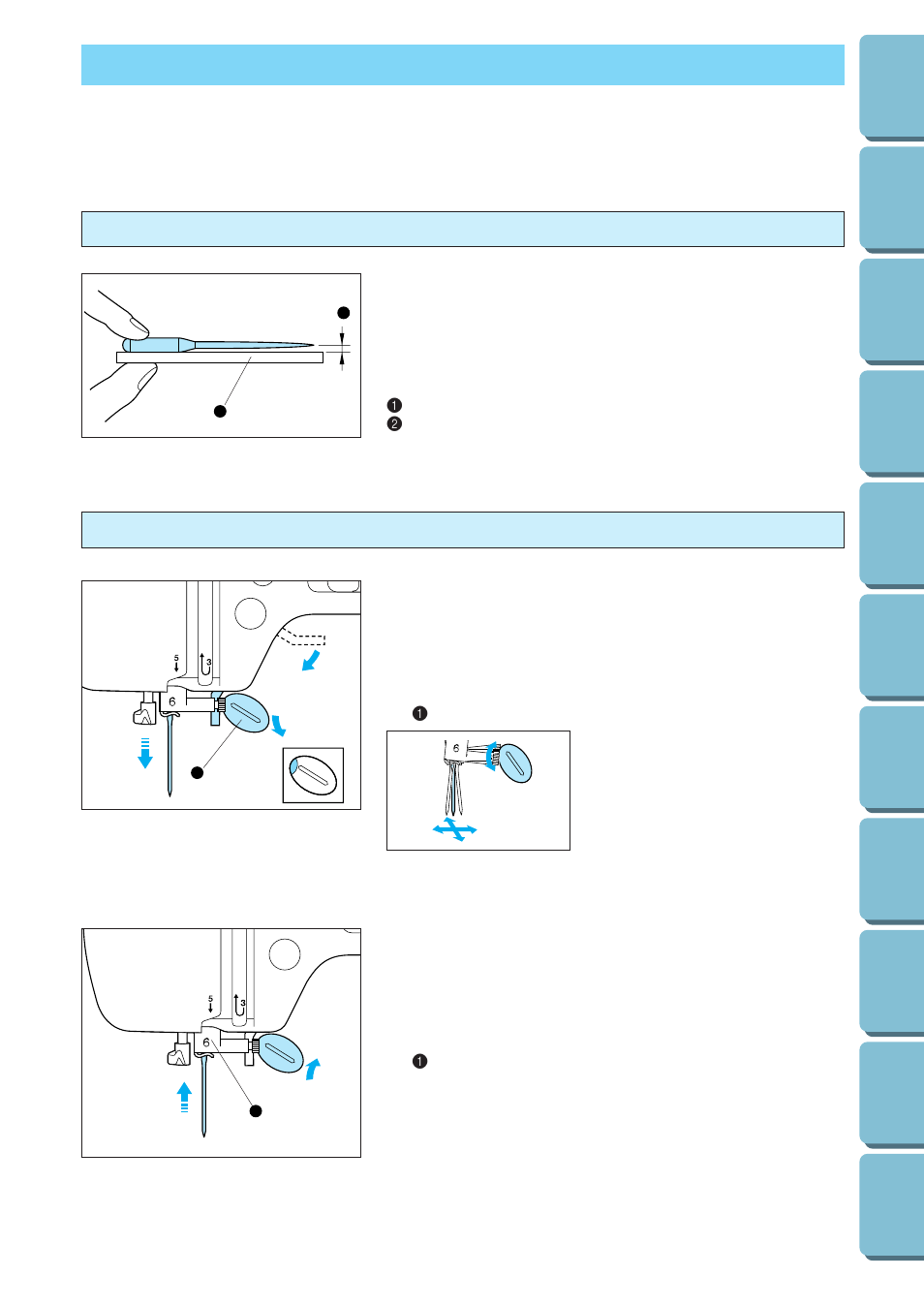 Needle, Checking the needle installing the needle securely, Checking the needle | Installing the needle securely | Brother PE 300S User Manual | Page 37 / 111