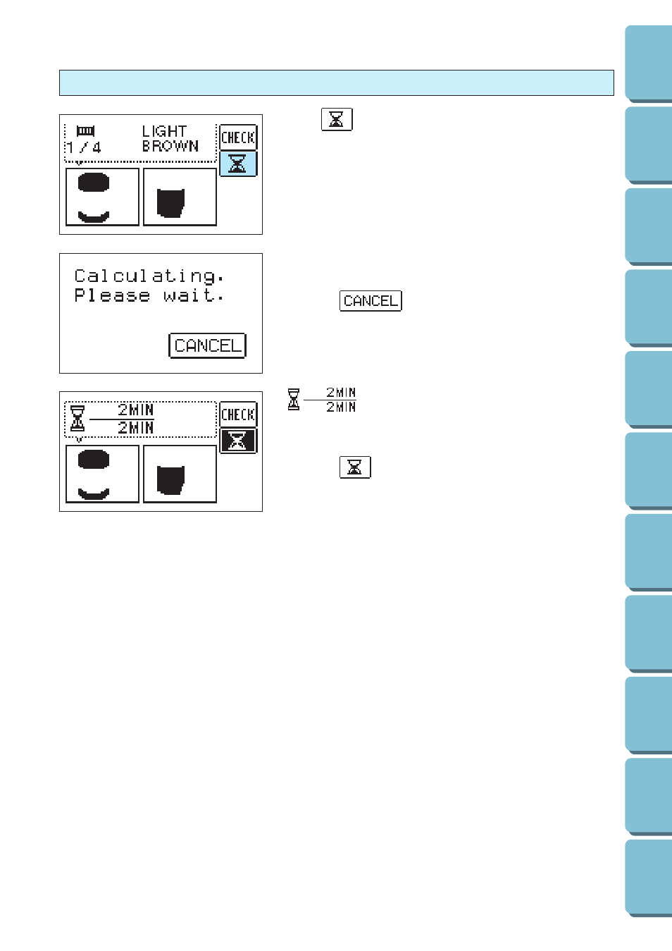 Checking time required to complete a pattern | Brother PE 300S User Manual | Page 85 / 111