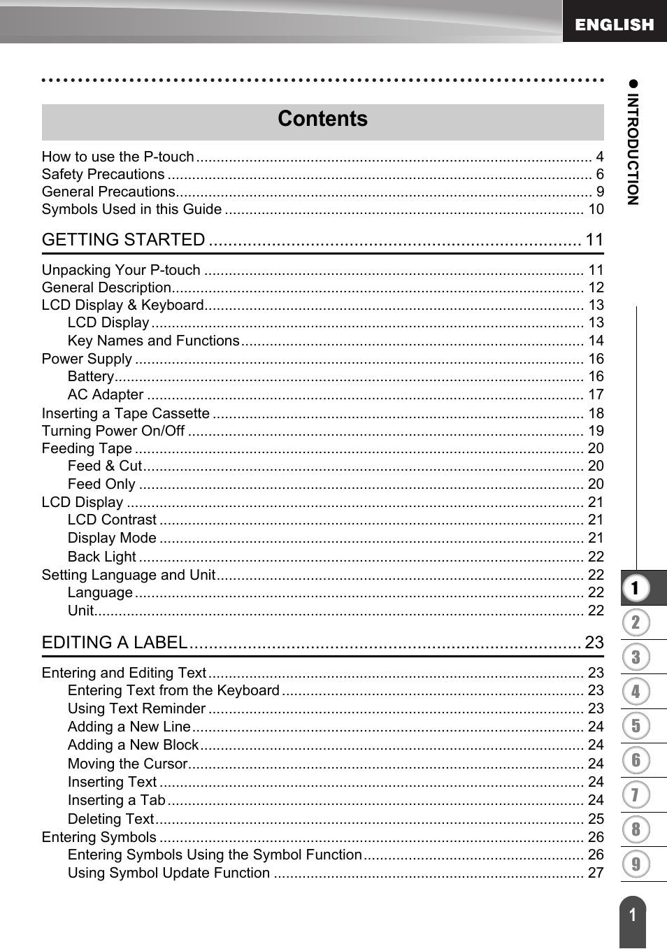 Brother LW6091001 User Manual | Page 5 / 84