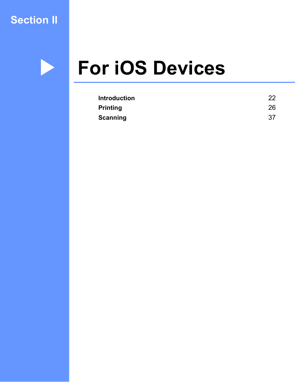 For ios devices, Section ii for ios devices | Brother iPrint&Scan Version A User Manual | Page 25 / 69