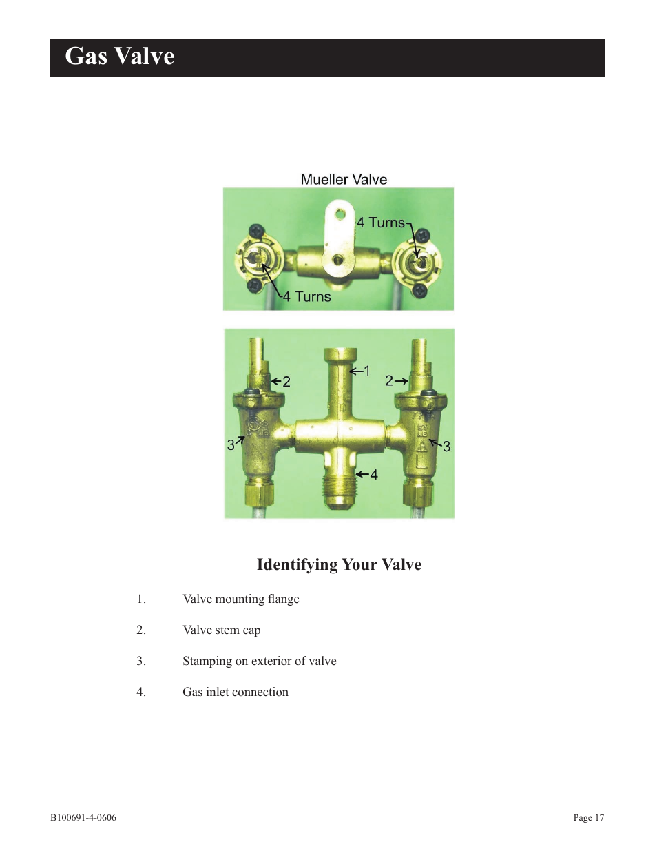 Gas valve, Identifying your valve | Broilmaster D3-1 User Manual | Page 17 / 24