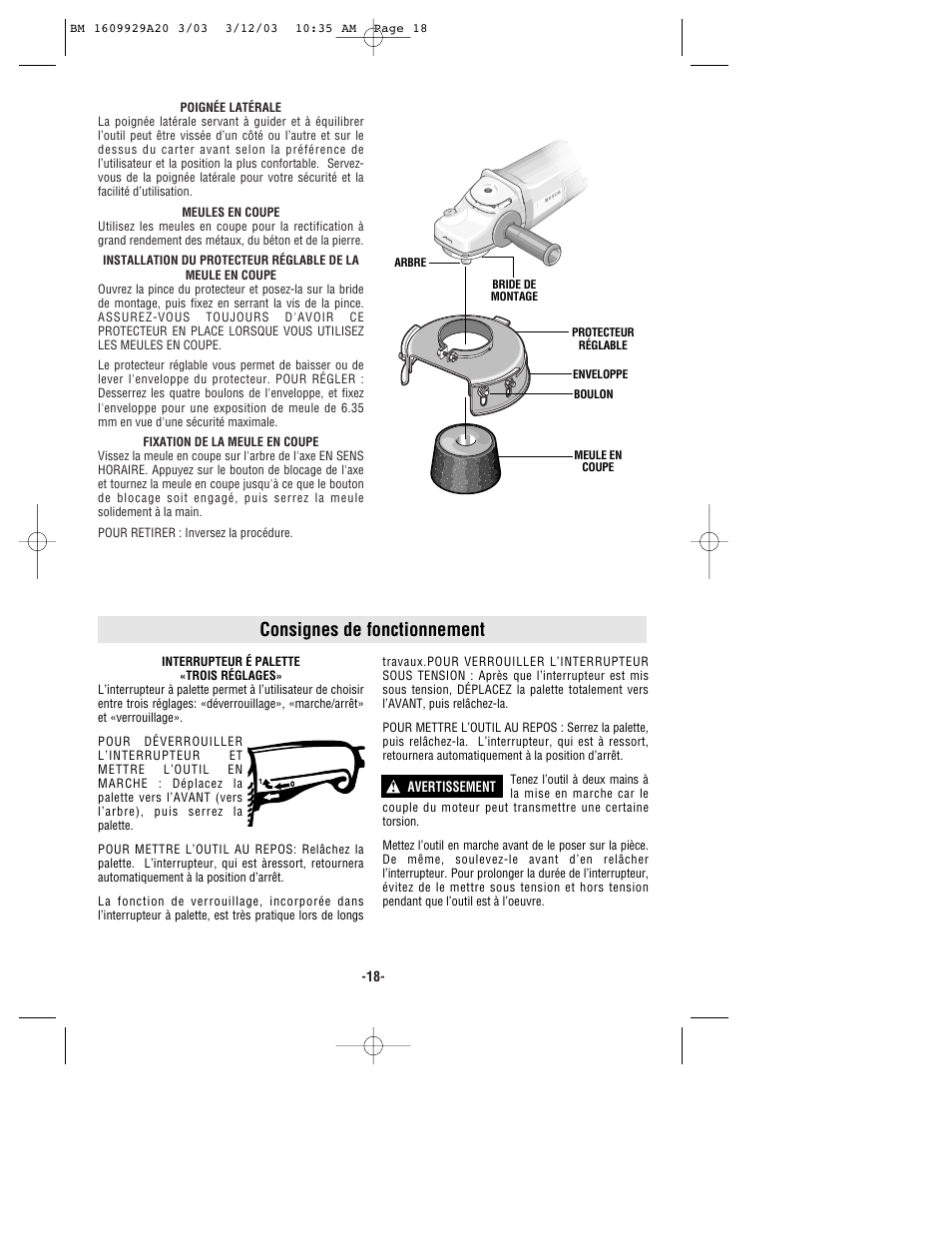 Consignes de fonctionnement | Bosch 1752 User Manual | Page 18 / 32