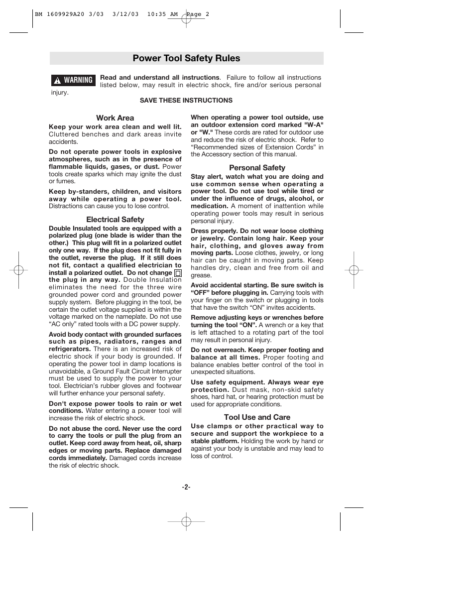Power tool safety rules | Bosch 1752 User Manual | Page 2 / 32