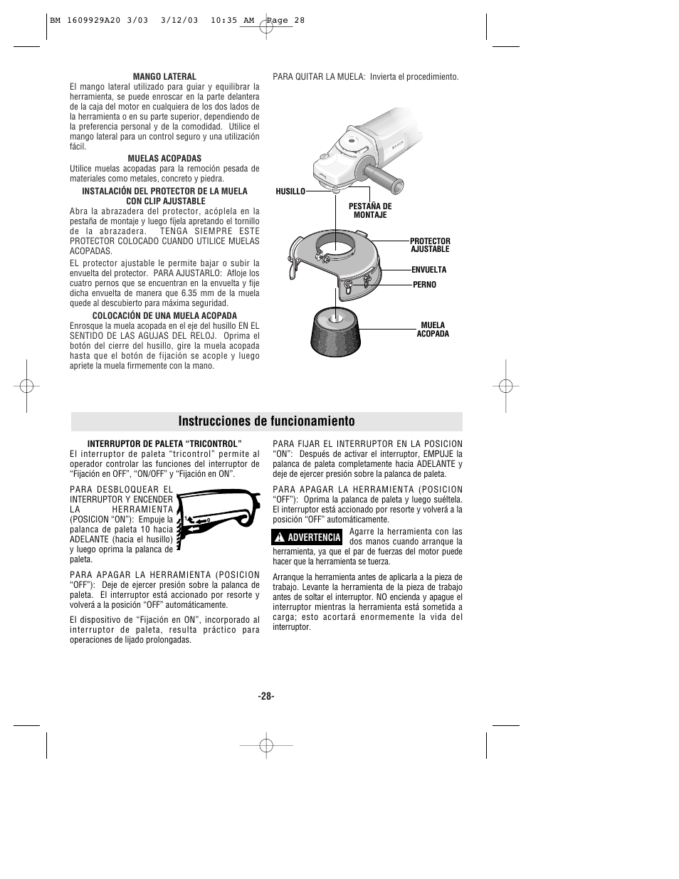 Instrucciones de funcionamiento | Bosch 1752 User Manual | Page 28 / 32