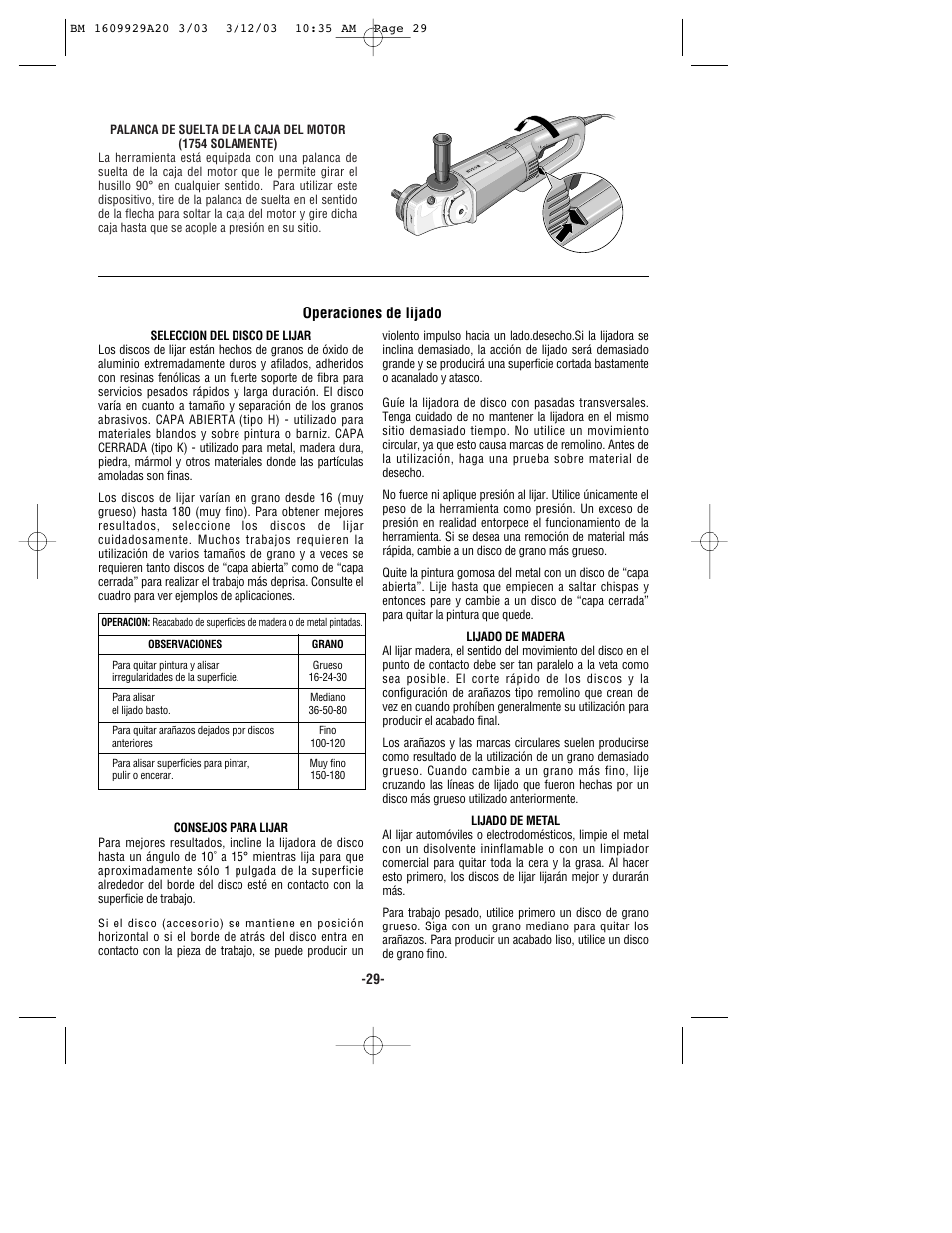 Operaciones de lijado | Bosch 1752 User Manual | Page 29 / 32