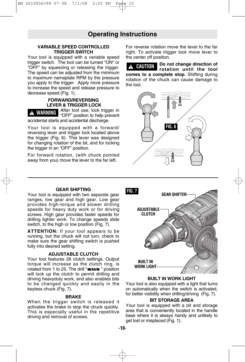 Operating instructions | Bosch 37614 User Manual | Page 10 / 52