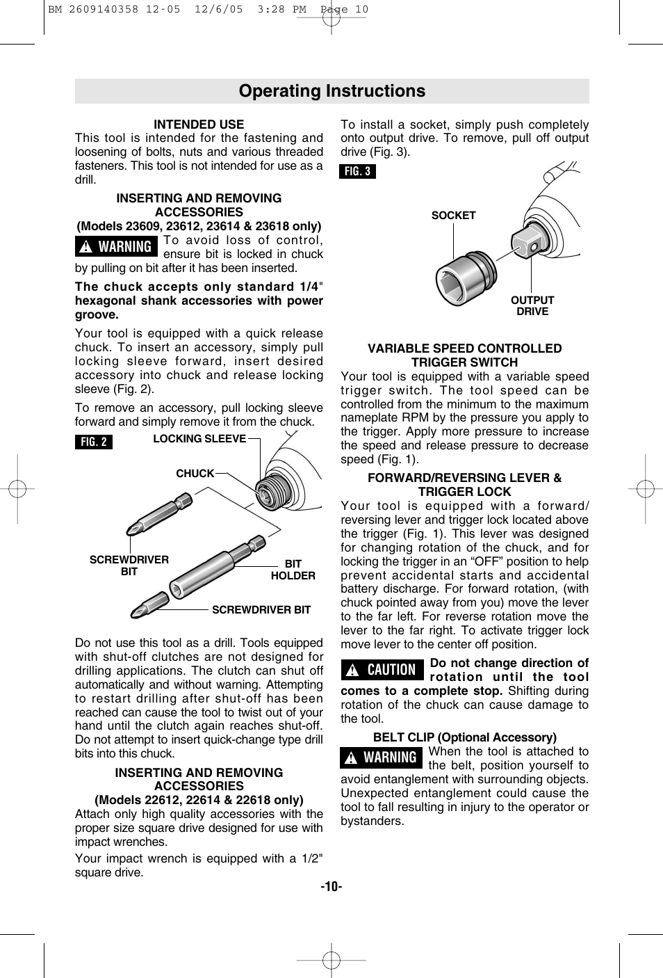 Operating instructions | Bosch 23618 User Manual | Page 10 / 56