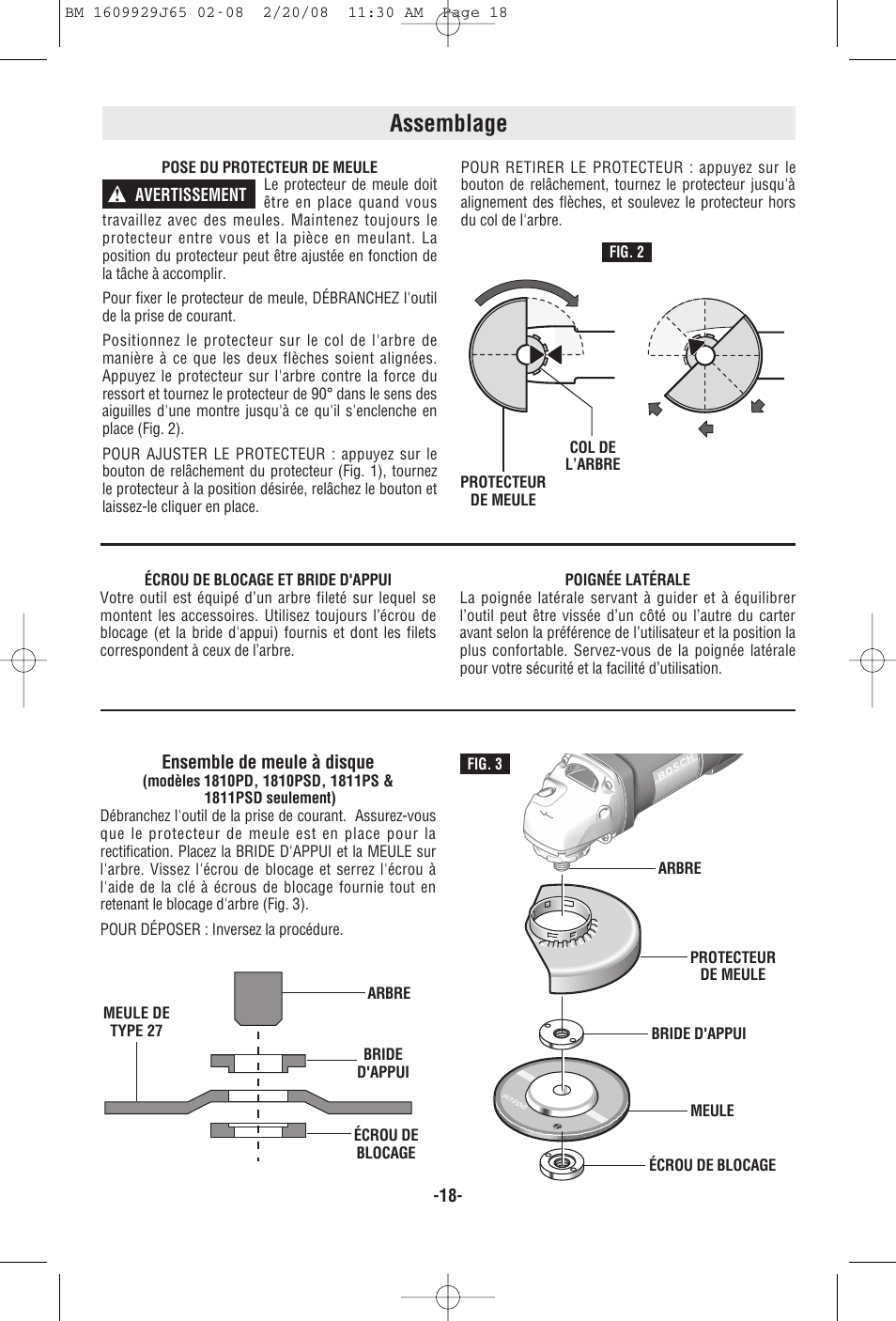 Assemblage | Bosch 1811PS User Manual | Page 18 / 36