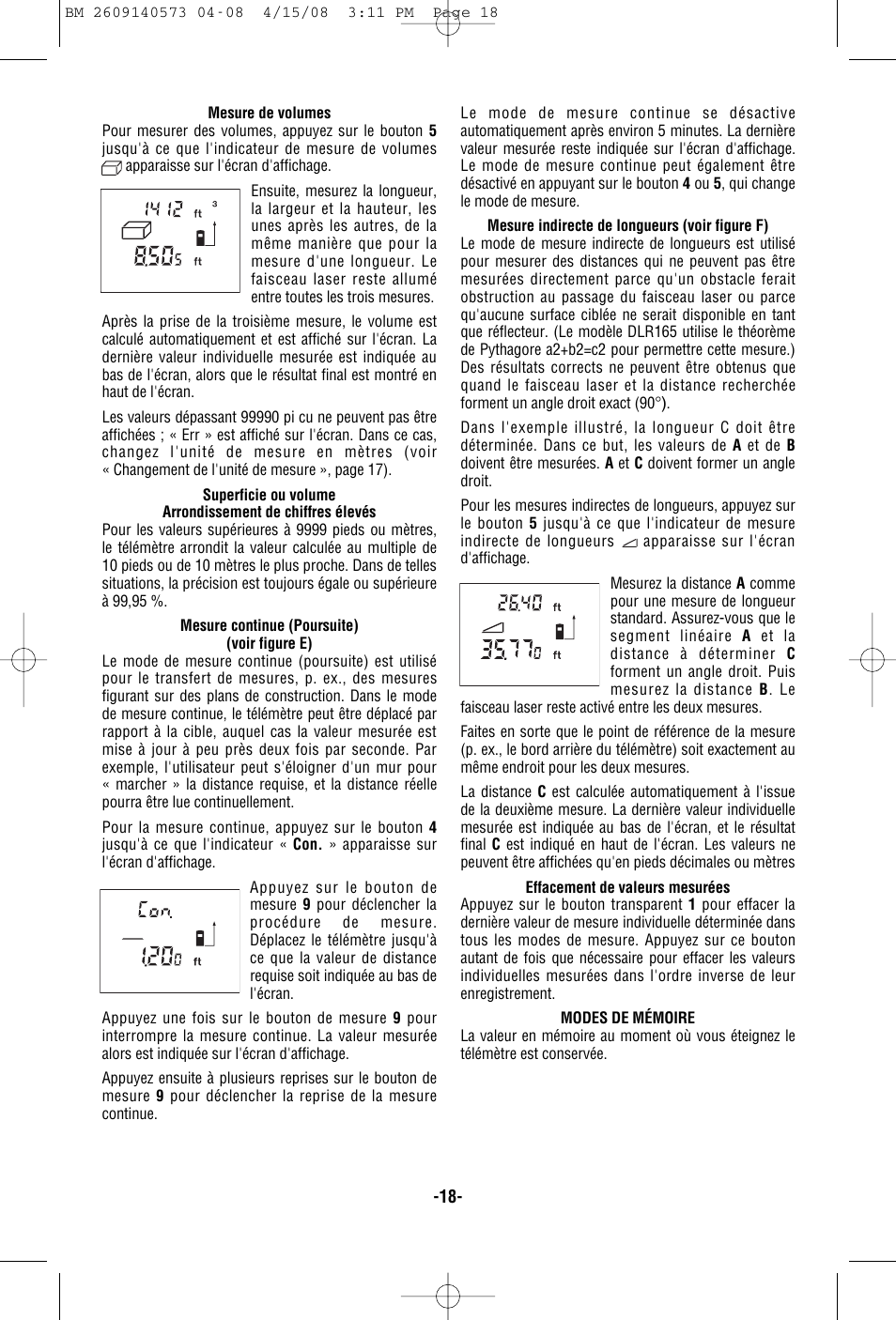 Bosch DLR165 User Manual | Page 18 / 32