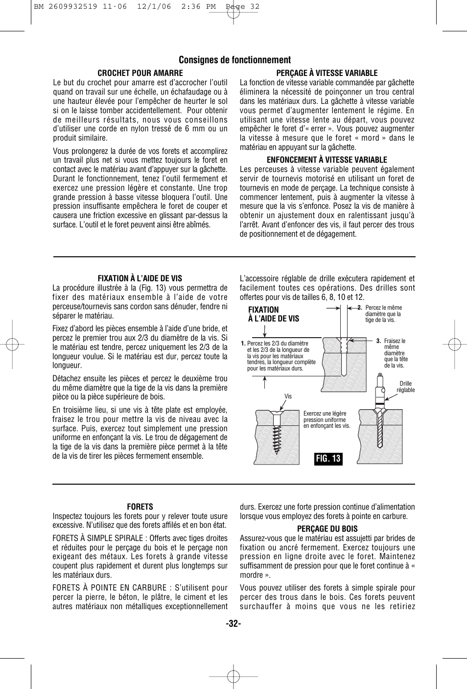 Consignes de fonctionnement | Bosch 15618 User Manual | Page 32 / 56