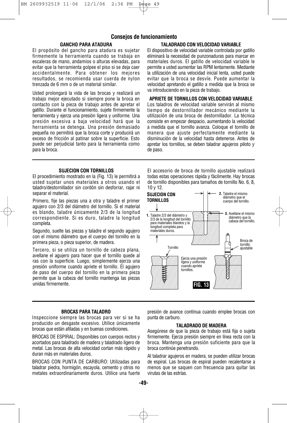 Consejos de funcionamiento | Bosch 15618 User Manual | Page 49 / 56