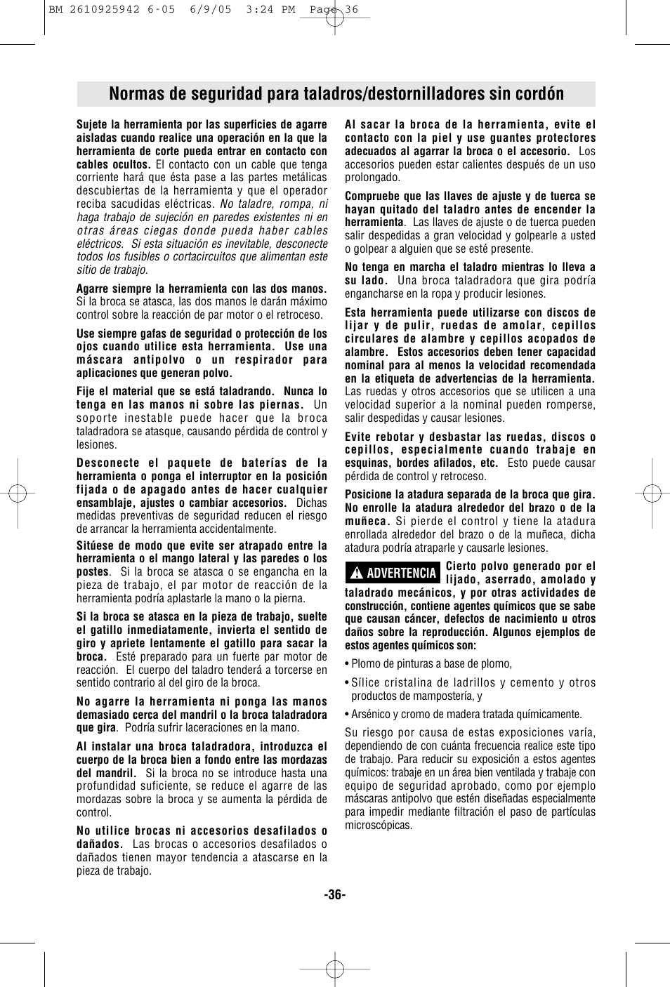Bosch 33614 User Manual | Page 36 / 52