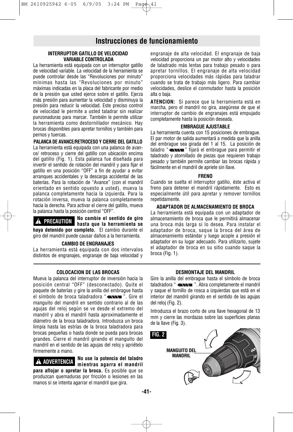 Instrucciones de funcionamiento | Bosch 33614 User Manual | Page 41 / 52