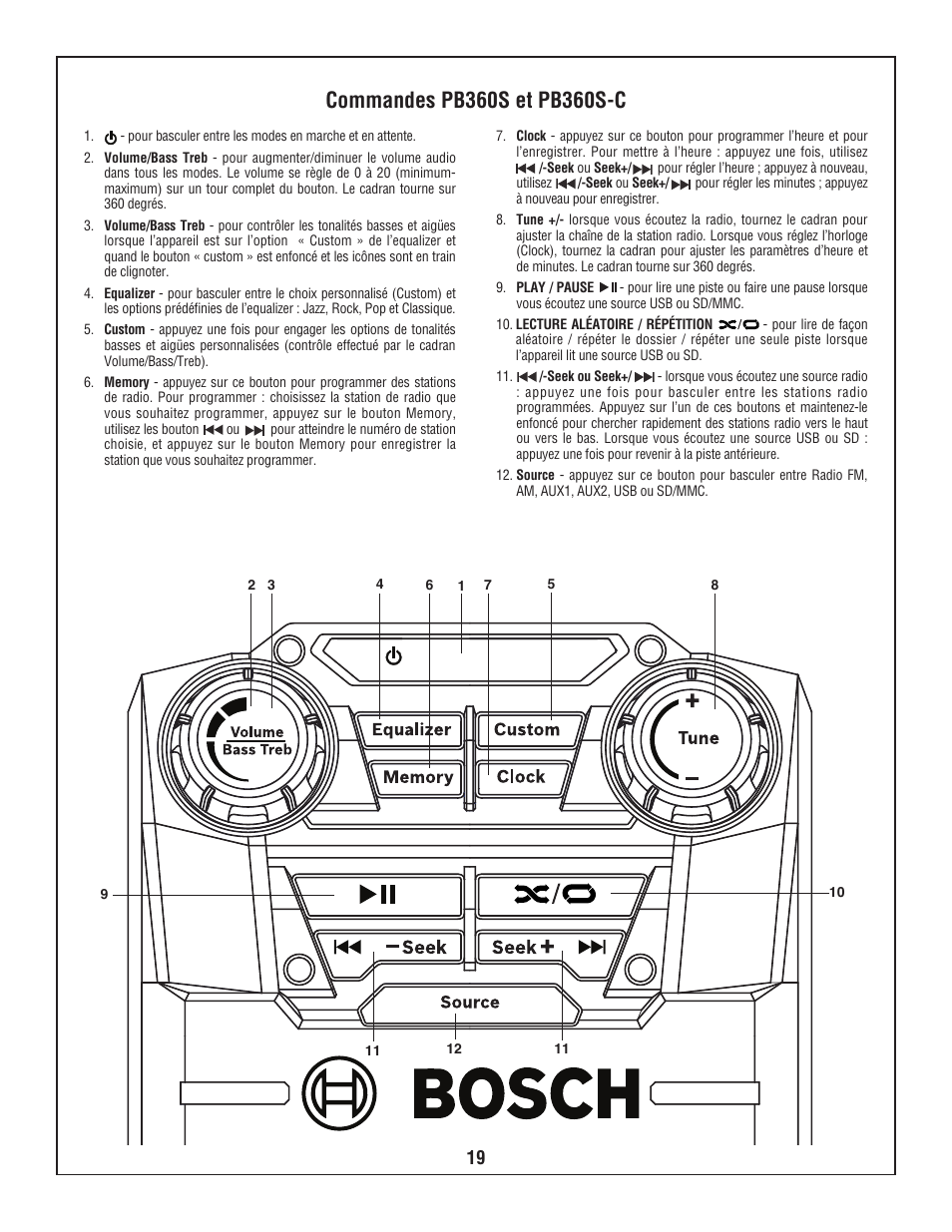 Bosch BOSCH PB360S User Manual | Page 19 / 40