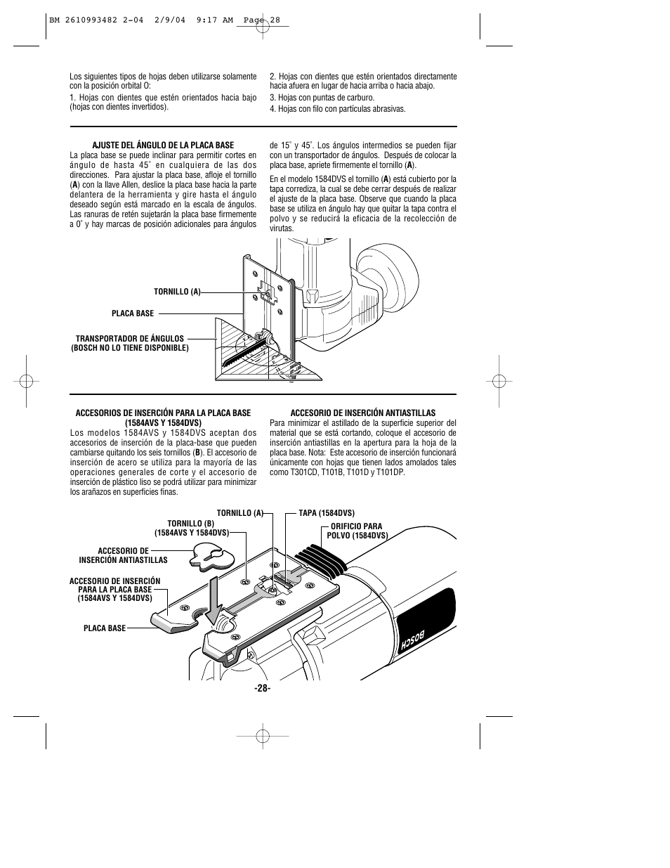 Bosch 1584VS User Manual | Page 28 / 32