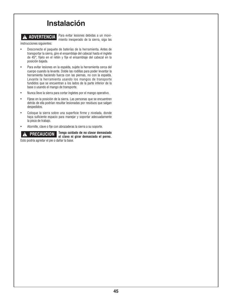 Instalación | Bosch 3924-24 User Manual | Page 45 / 92