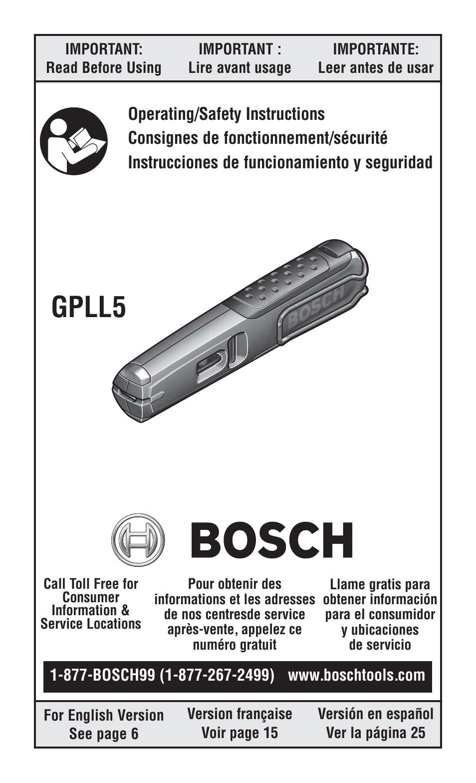 Bosch GPLL5 User Manual | 36 pages