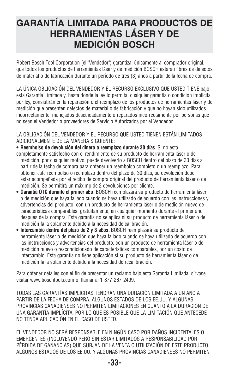 Bosch GPLL5 User Manual | Page 33 / 36