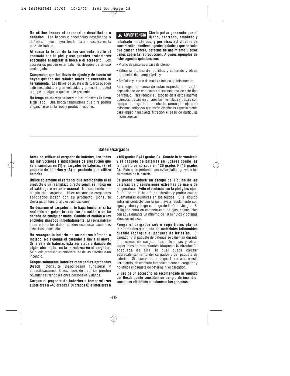 Bosch 11524 User Manual | Page 28 / 40