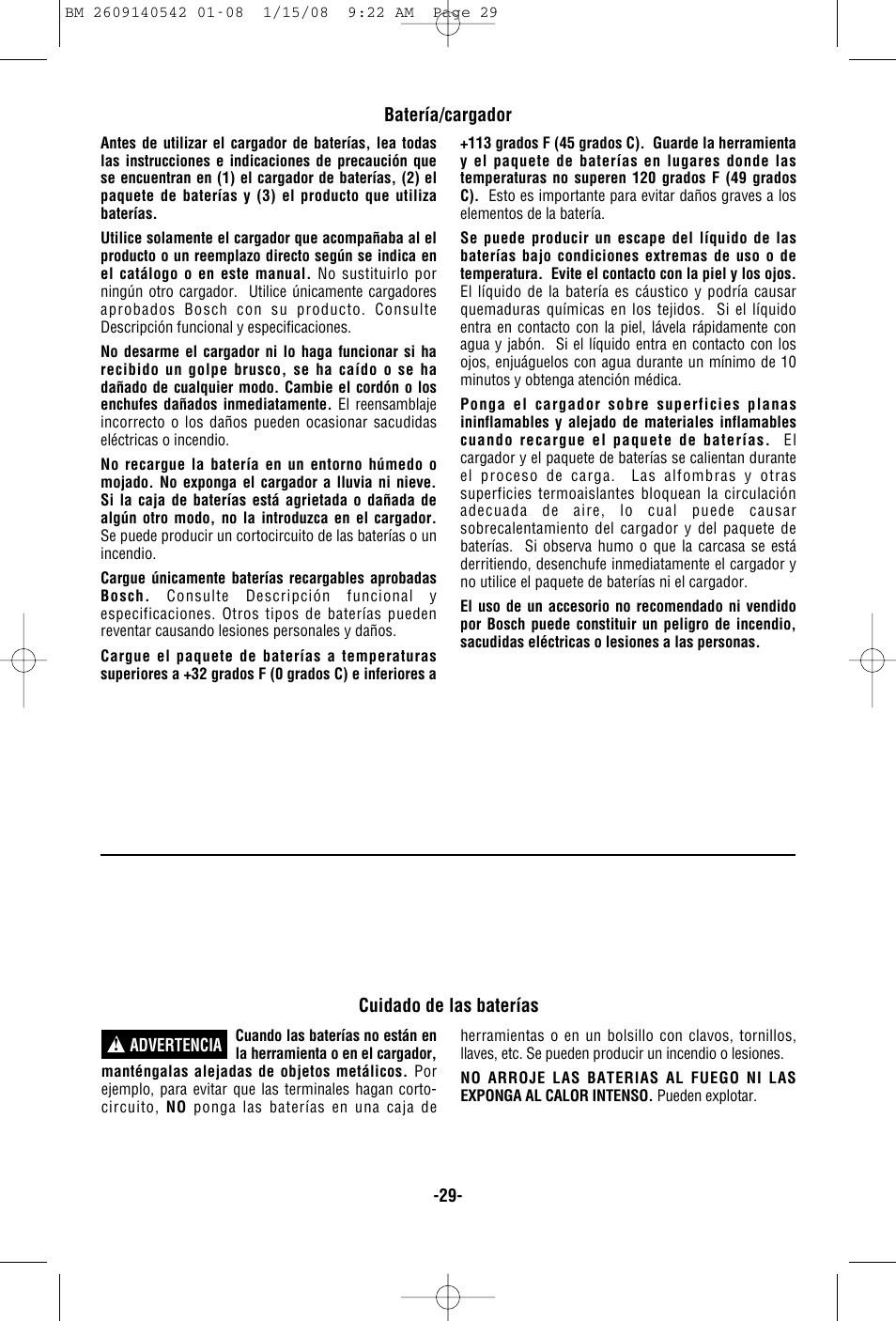 Bosch PS20 User Manual | Page 29 / 40