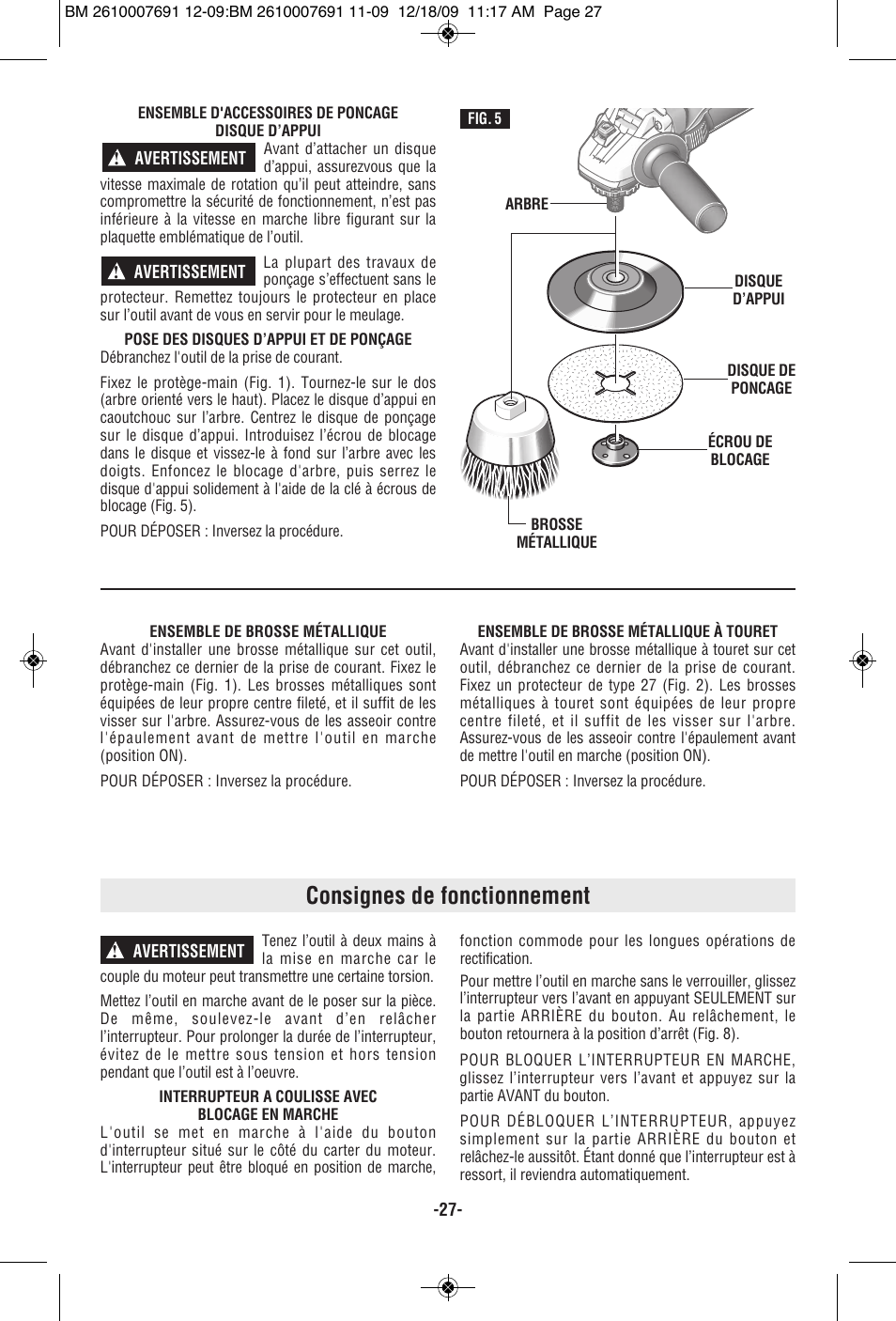 Consignes de fonctionnement | Bosch 1380 SLIM User Manual | Page 27 / 48
