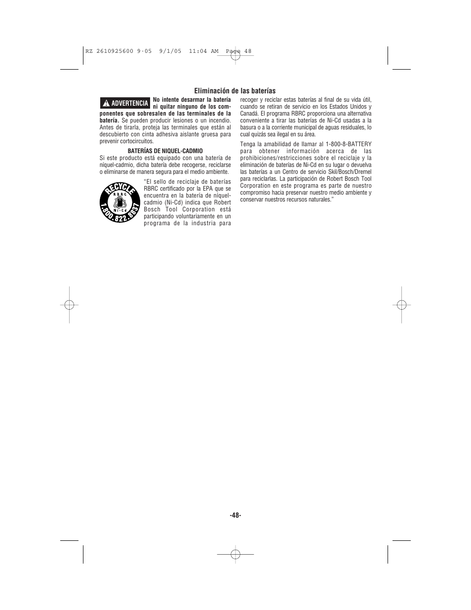 Bosch ROTOZIP RZ18V User Manual | Page 48 / 64