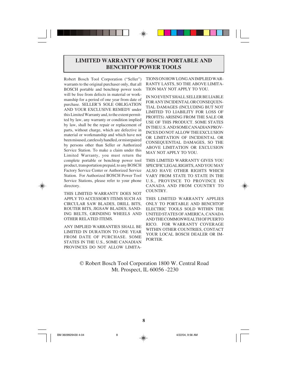 Bosch 1529B User Manual | Page 8 / 24