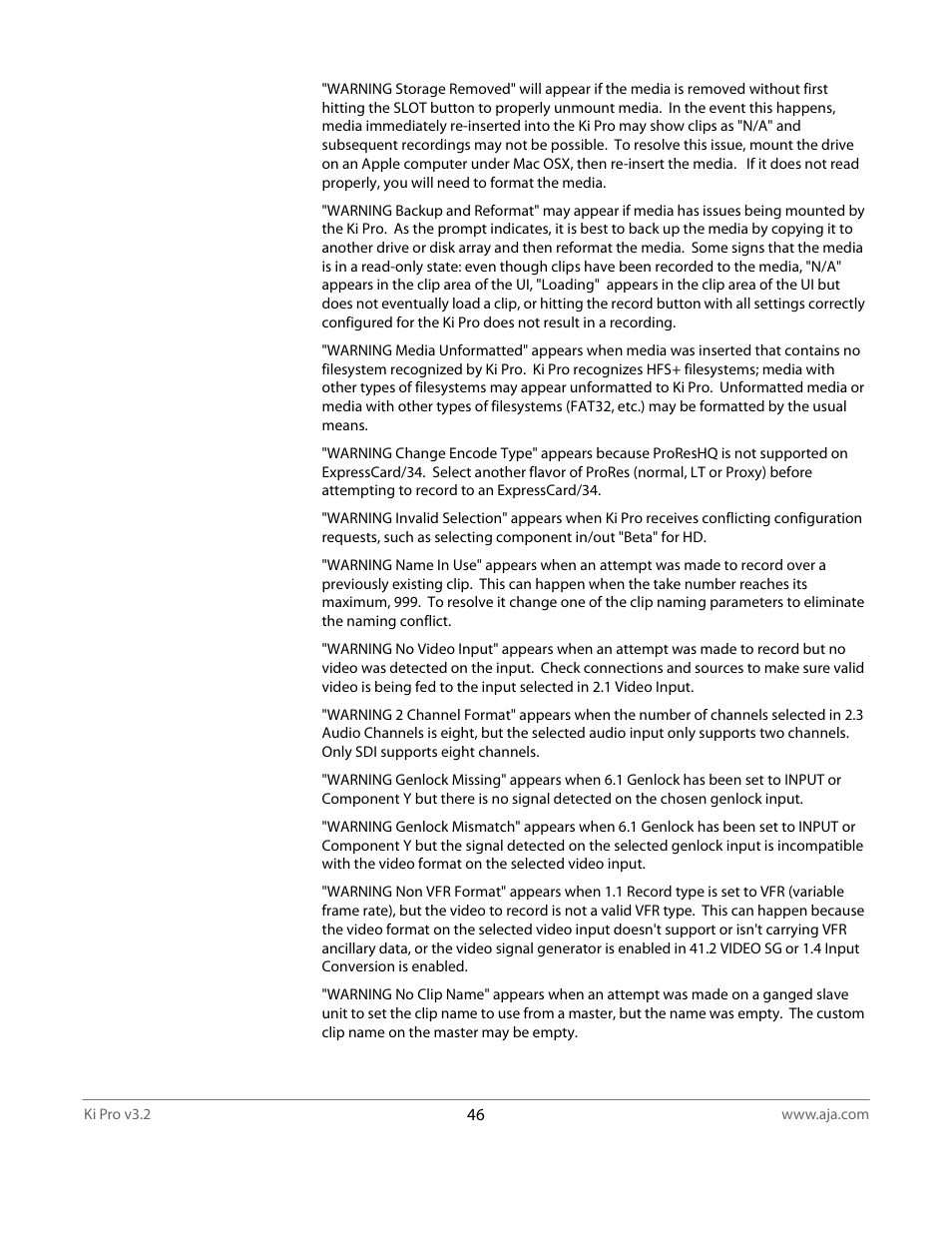 AJA Ki Pro User Manual | Page 46 / 110