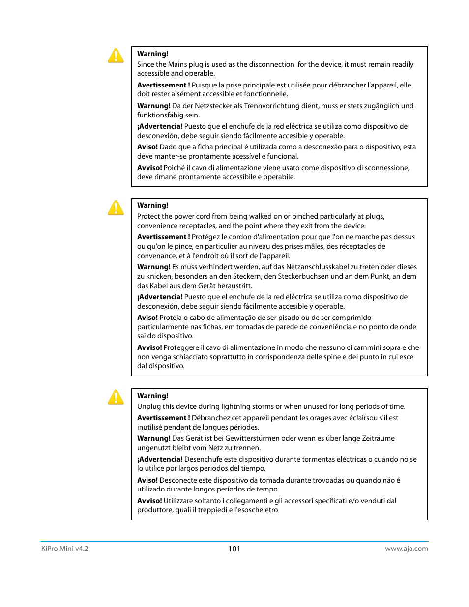 AJA Ki Pro Mini User Manual | Page 101 / 106