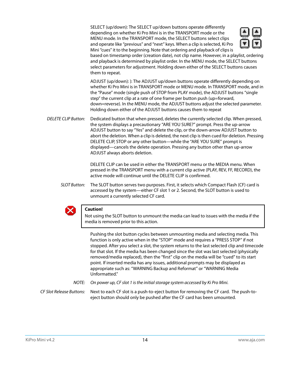 AJA Ki Pro Mini User Manual | Page 14 / 106