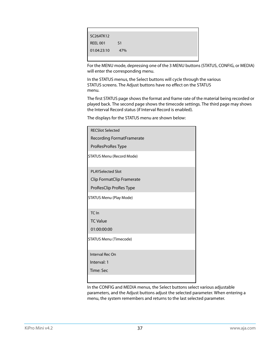 AJA Ki Pro Mini User Manual | Page 37 / 106
