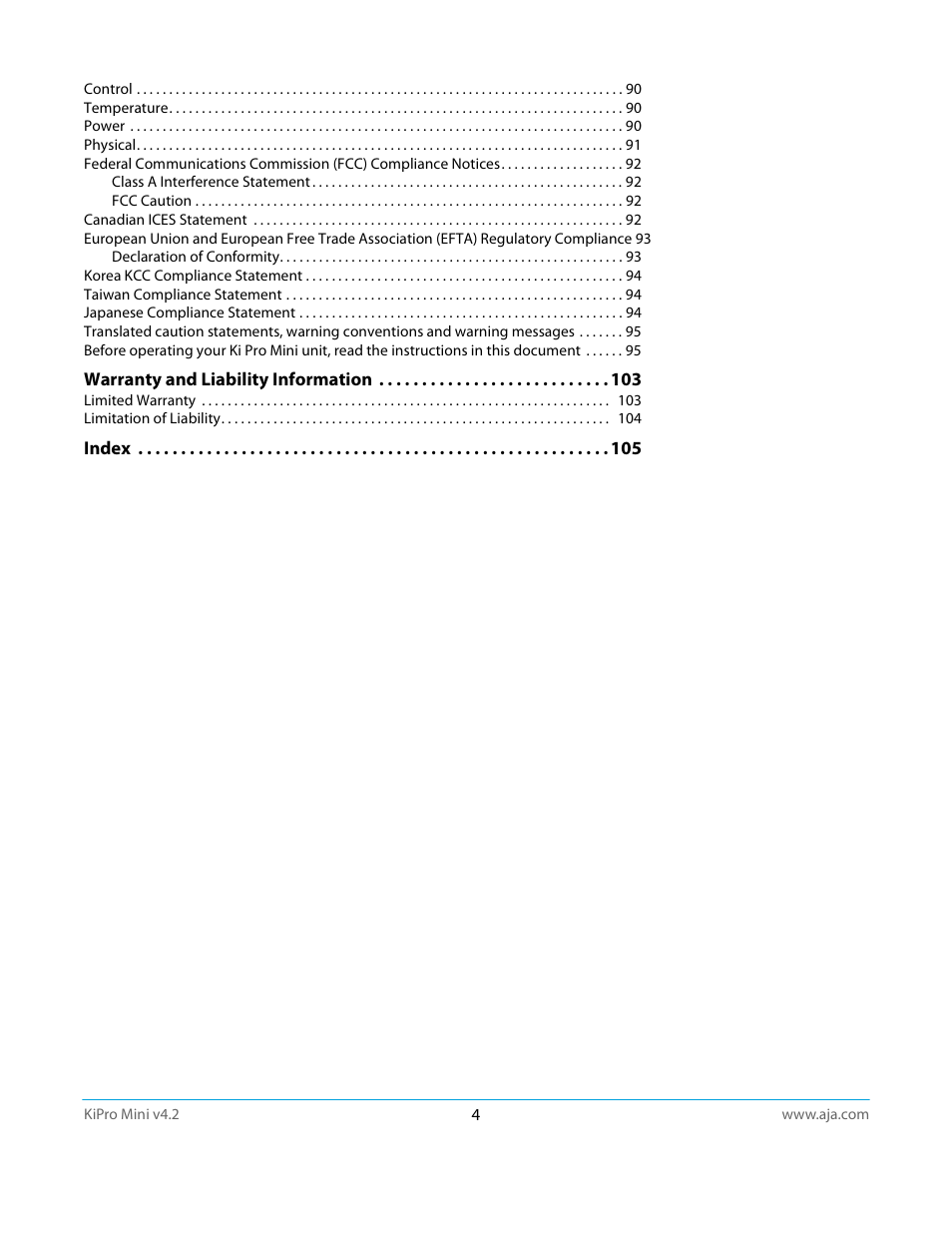 AJA Ki Pro Mini User Manual | Page 4 / 106