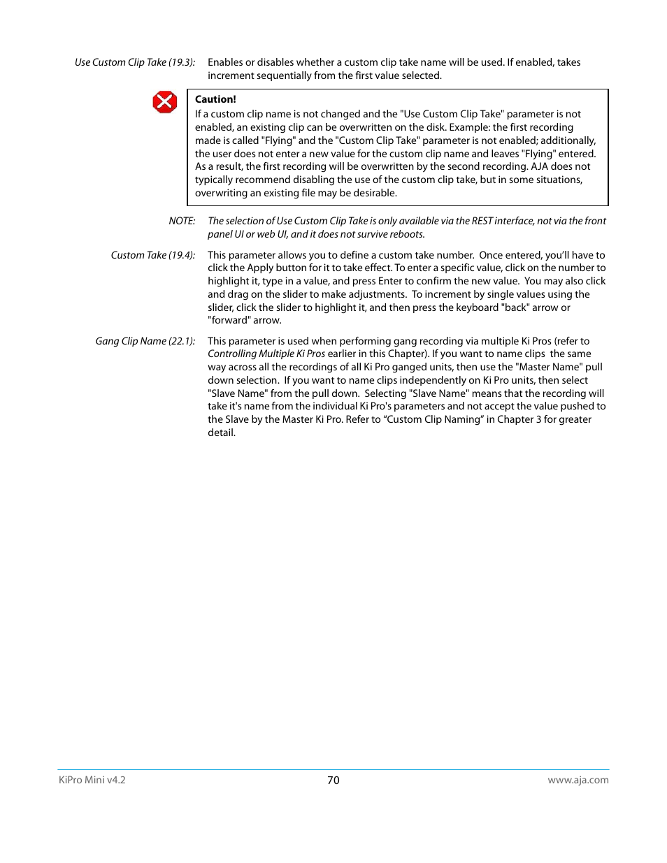 AJA Ki Pro Mini User Manual | Page 70 / 106