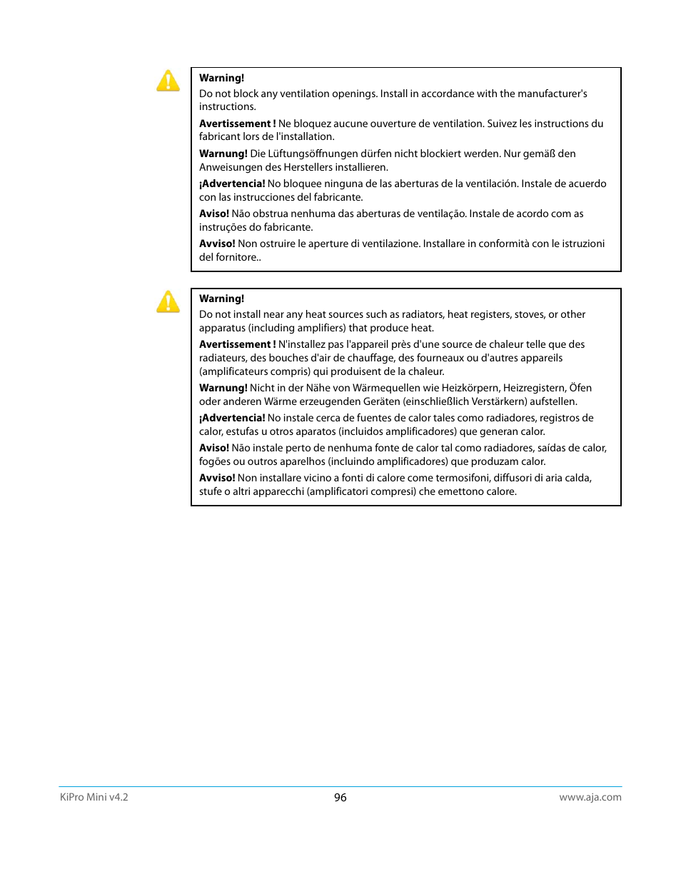 AJA Ki Pro Mini User Manual | Page 96 / 106