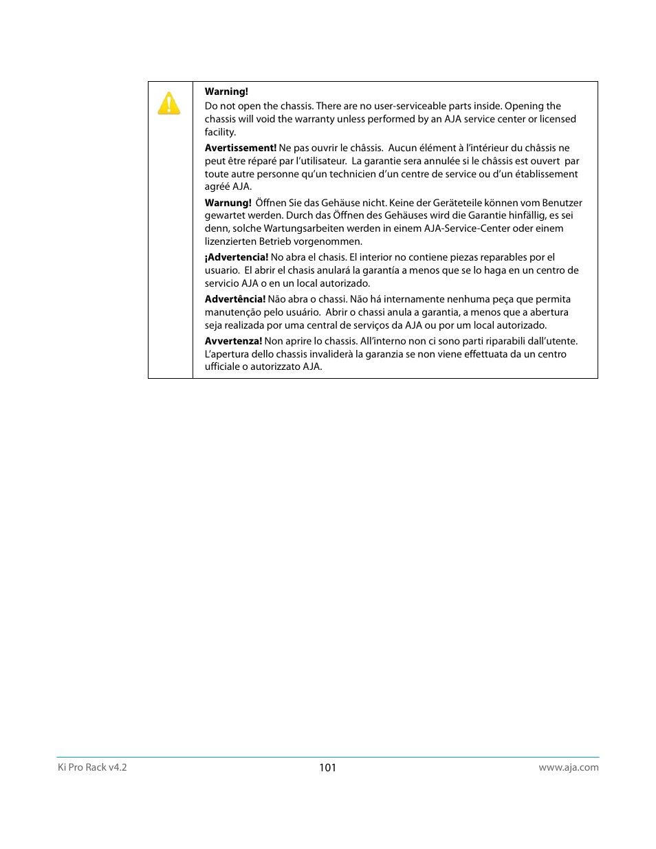 AJA Ki Pro Rack User Manual | Page 101 / 111