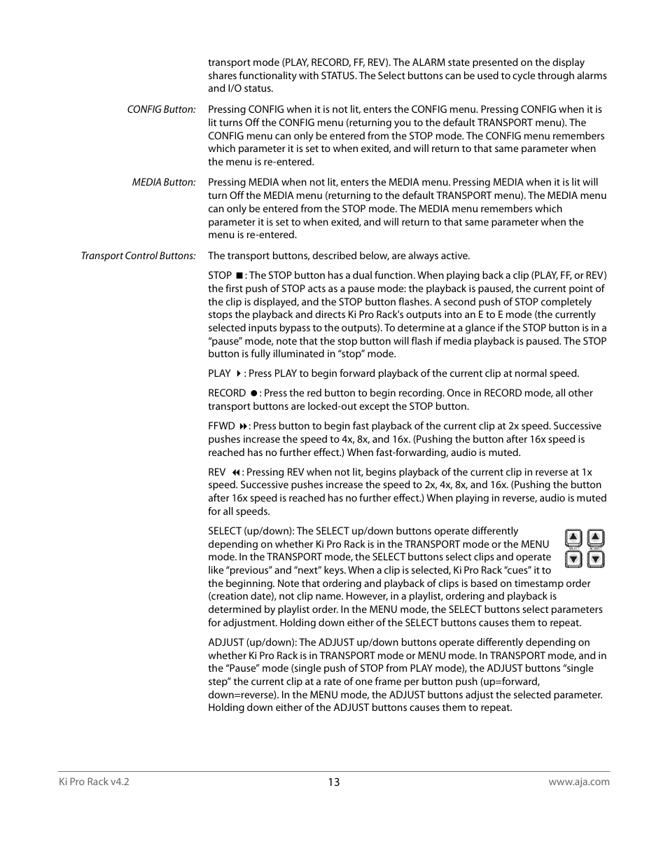AJA Ki Pro Rack User Manual | Page 13 / 111