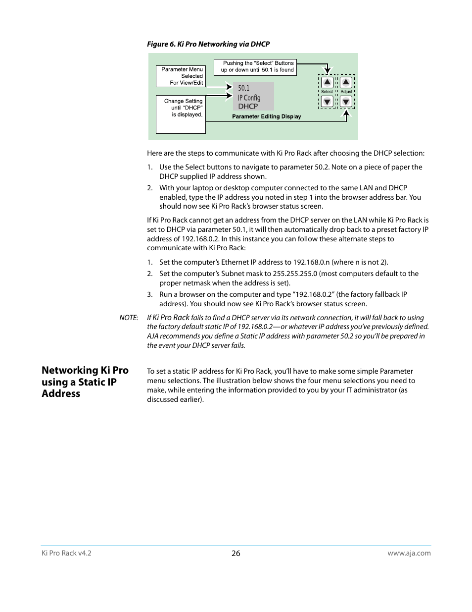 Networking ki pro using a static ip address | AJA Ki Pro Rack User Manual | Page 26 / 111