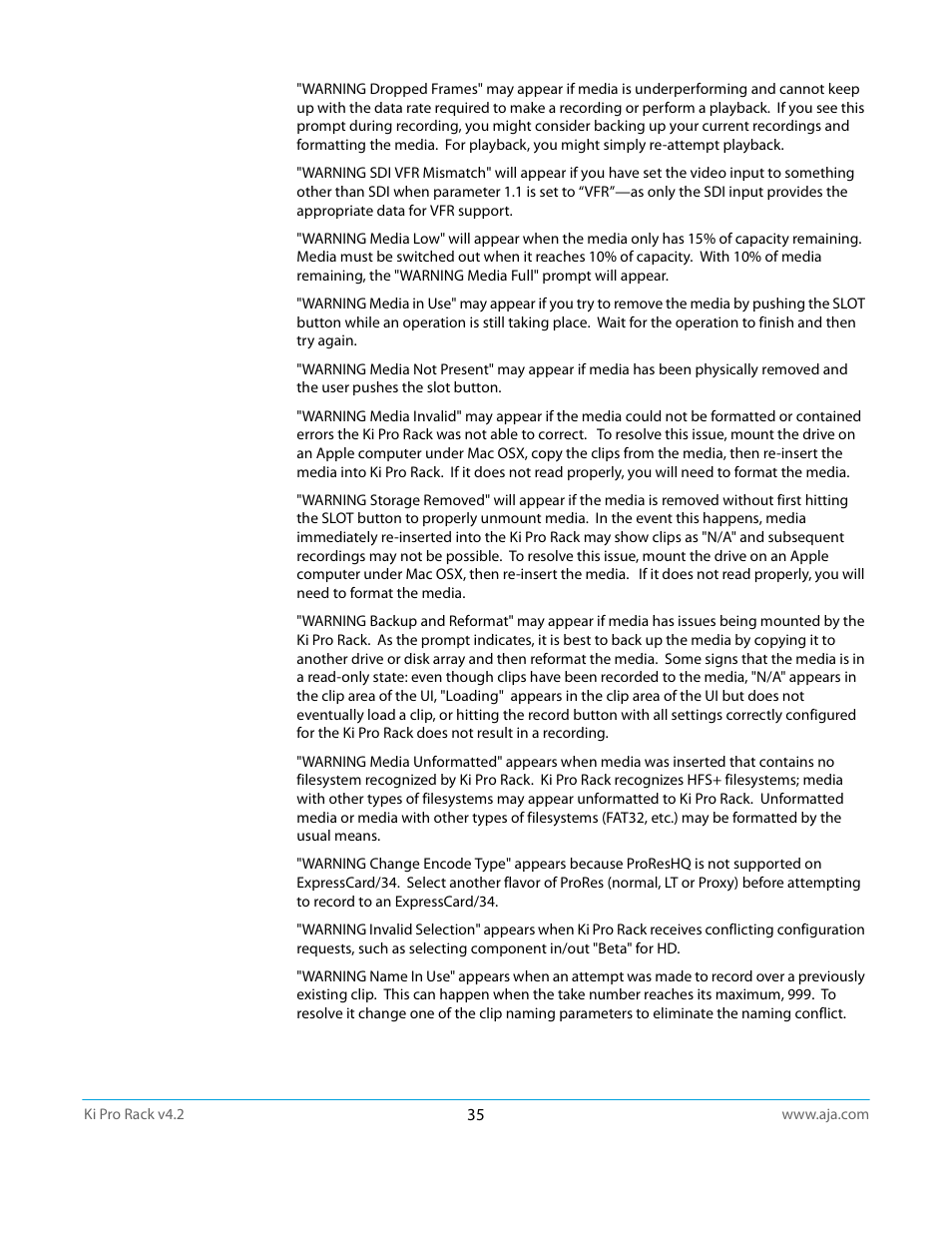 AJA Ki Pro Rack User Manual | Page 35 / 111