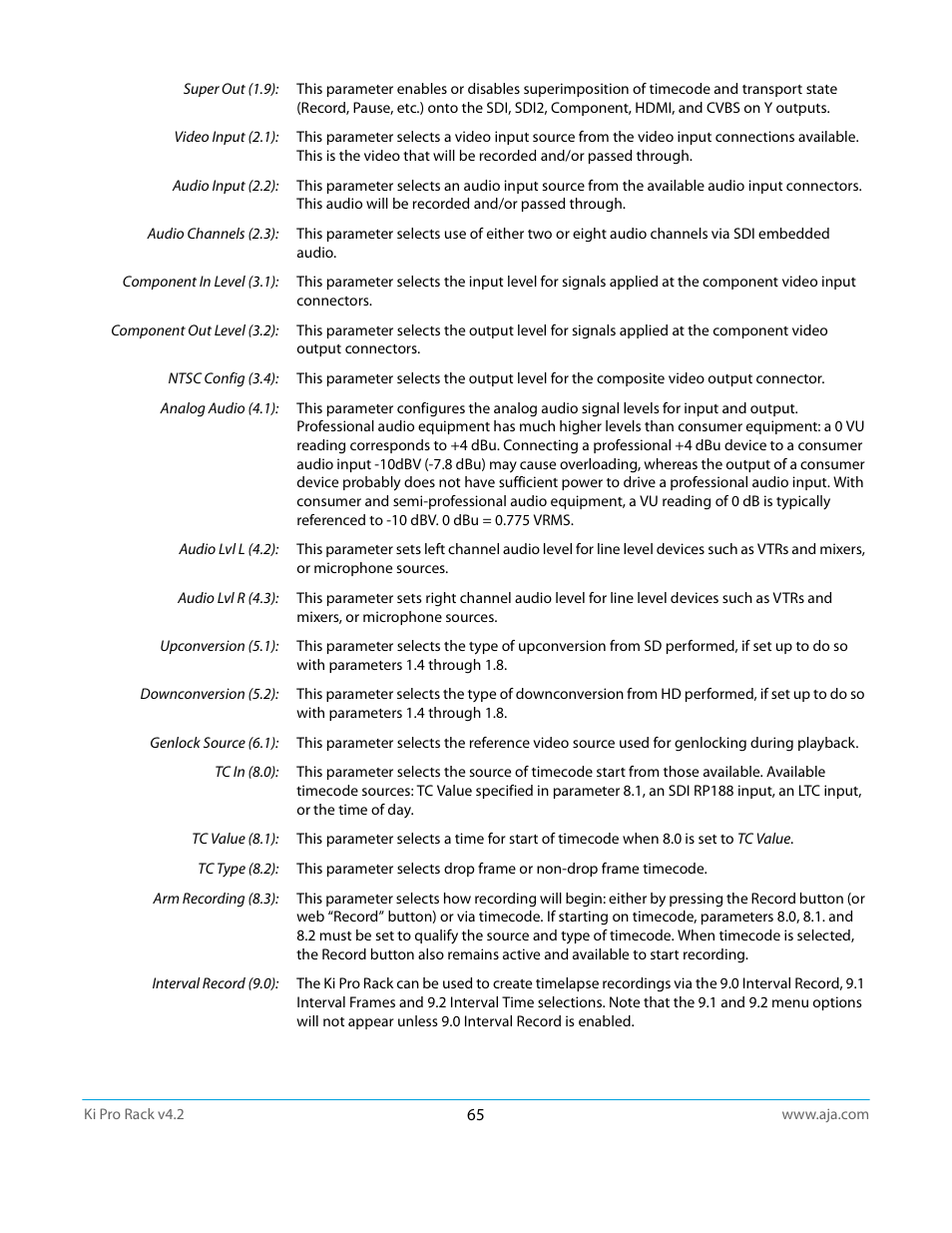 AJA Ki Pro Rack User Manual | Page 65 / 111