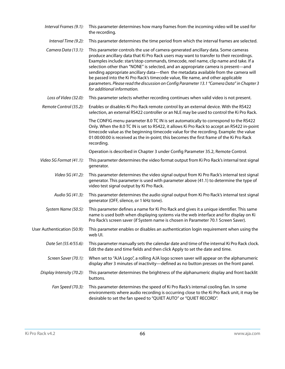 AJA Ki Pro Rack User Manual | Page 66 / 111