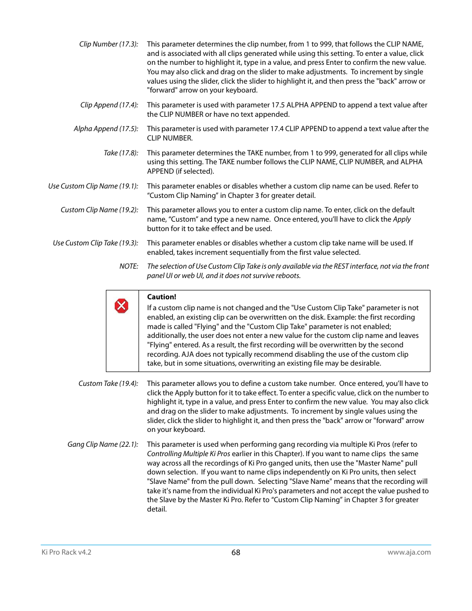 AJA Ki Pro Rack User Manual | Page 68 / 111