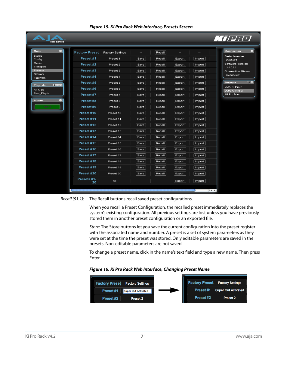 AJA Ki Pro Rack User Manual | Page 71 / 111