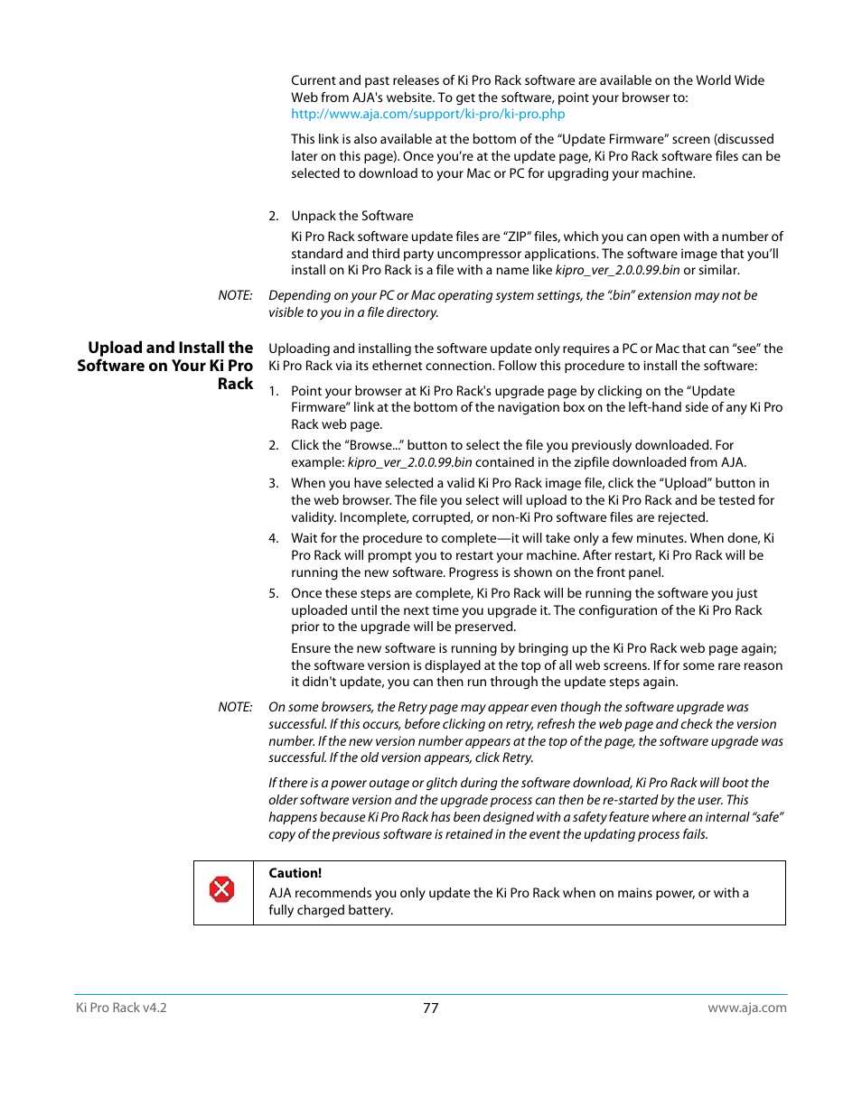 AJA Ki Pro Rack User Manual | Page 77 / 111