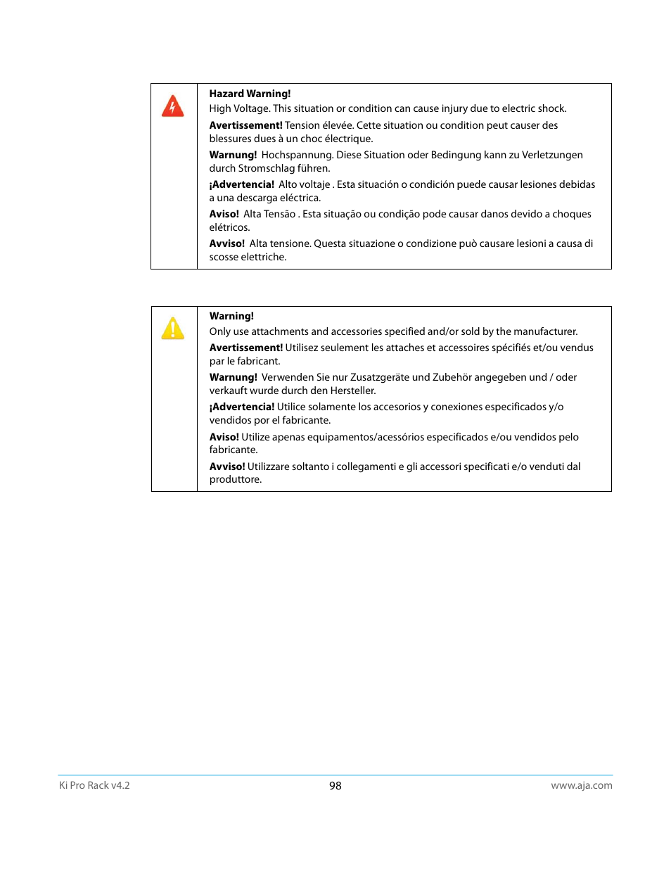 AJA Ki Pro Rack User Manual | Page 98 / 111