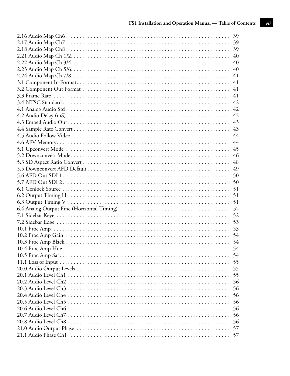 AJA FS1 Version 2.2.0.47 User Manual | Page 7 / 138